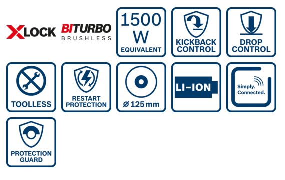 Bosch Akku-Winkelschleifer GWX 18V-15 C BITURBO /SOLO